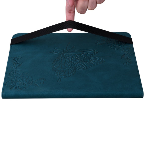 For Lenovo Tab P12 Pro 12.7 2025 Butterfly Flower Embossed Leather Tablet Case(Blue)