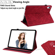 For Lenovo Tab P12 Pro 12.7 2025 Butterfly Flower Embossed Leather Tablet Case(Red)