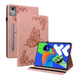 For Lenovo Tab P12 Pro 12.7 2025 Butterfly Flower Embossed Leather Tablet Case(Rose Gold) - Lenovo by PMC TechLife | Online Shopping South Africa | PMC TechLife | Buy Now Pay Later Mobicred