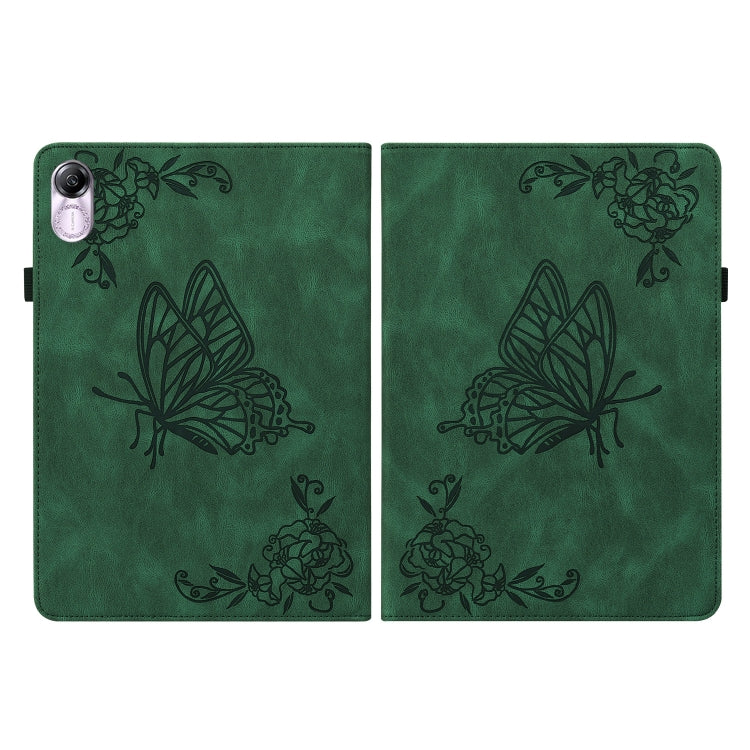 For Honor Pad X8 Pro/X9 Butterfly Flower Embossed Leather Tablet Case(Green)
