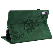 For Honor Pad X8 Pro/X9 Butterfly Flower Embossed Leather Tablet Case(Green)