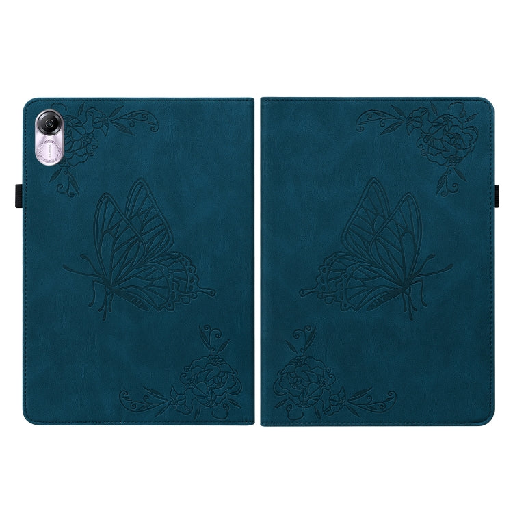 For Honor Pad X8 Pro/X9 Butterfly Flower Embossed Leather Tablet Case(Blue)