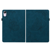 For Honor Pad X8 Pro/X9 Butterfly Flower Embossed Leather Tablet Case(Blue)
