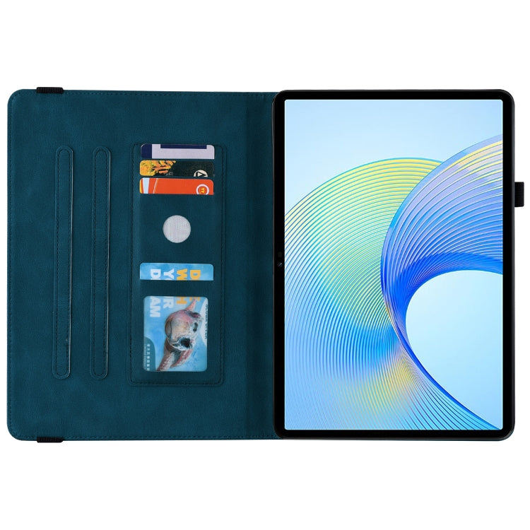 For Honor Pad X8 Pro/X9 Butterfly Flower Embossed Leather Tablet Case(Blue)