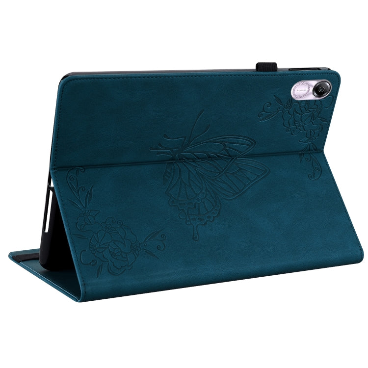For Honor Pad X8 Pro/X9 Butterfly Flower Embossed Leather Tablet Case(Blue)