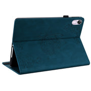 For Honor Pad X8 Pro/X9 Butterfly Flower Embossed Leather Tablet Case(Blue)