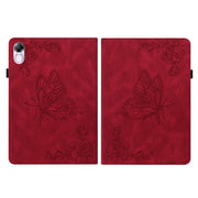 For Honor Pad X8 Pro/X9 Butterfly Flower Embossed Leather Tablet Case(Red)