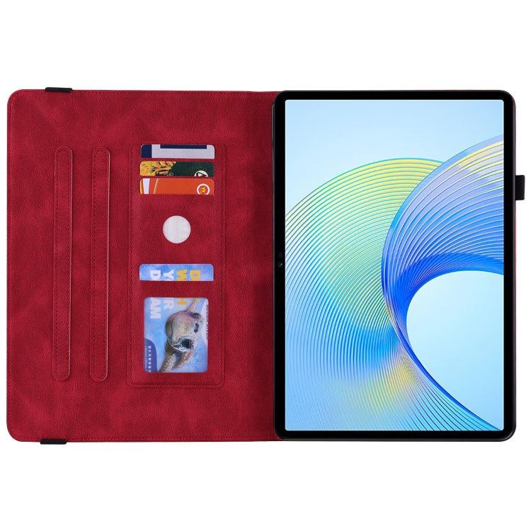 For Honor Pad X8 Pro/X9 Butterfly Flower Embossed Leather Tablet Case(Red)