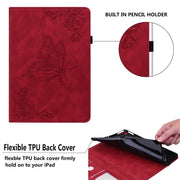 For Honor Pad X8 Pro/X9 Butterfly Flower Embossed Leather Tablet Case(Red)
