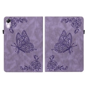 For Honor Pad X8 Pro/X9 Butterfly Flower Embossed Leather Tablet Case(Purple)