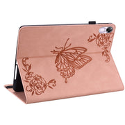 For Honor Pad X8 Pro/X9 Butterfly Flower Embossed Leather Tablet Case(Rose Gold)