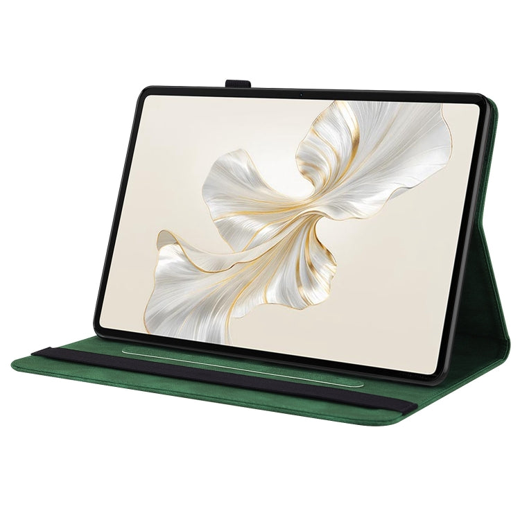 For Honor Pad 9 12.1 Butterfly Flower Embossed Leather Tablet Case(Green)