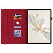 For Honor Pad 9 12.1 Butterfly Flower Embossed Leather Tablet Case(Red)