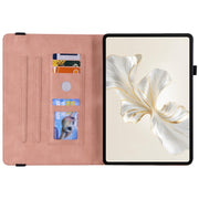 For Honor Pad 9 12.1 Butterfly Flower Embossed Leather Tablet Case(Rose Gold)