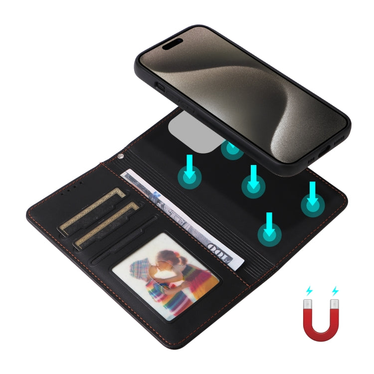 For iPhone 15 Pro Max BETOPNICE BN-005 2 in 1 Detachable Imitate Genuine Leather Phone Case(Black)