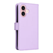 For iPhone 16 BETOPNICE BN-005 2 in 1 Detachable Imitate Genuine Leather Phone Case(Light Purple)