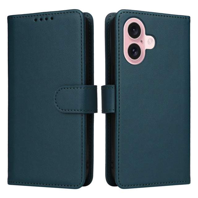 For iPhone 16 BETOPNICE BN-005 2 in 1 Detachable Imitate Genuine Leather Phone Case(Blue)