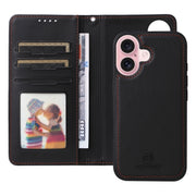 For iPhone 16 Plus BETOPNICE BN-005 2 in 1 Detachable Imitate Genuine Leather Phone Case(Black)