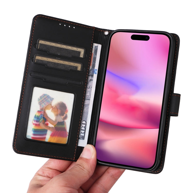 For iPhone 16 Plus BETOPNICE BN-005 2 in 1 Detachable Imitate Genuine Leather Phone Case(Black)