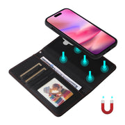 For iPhone 16 Plus BETOPNICE BN-005 2 in 1 Detachable Imitate Genuine Leather Phone Case(Black)