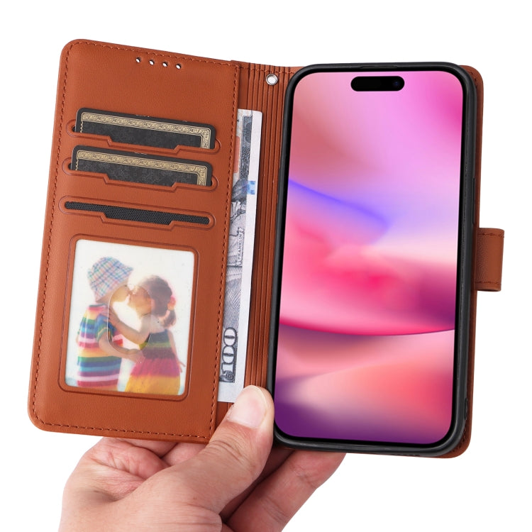 For iPhone 16 Plus BETOPNICE BN-005 2 in 1 Detachable Imitate Genuine Leather Phone Case(Brown)
