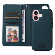 For iPhone 16 Plus BETOPNICE BN-005 2 in 1 Detachable Imitate Genuine Leather Phone Case(Blue)