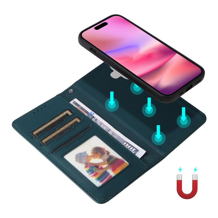 For iPhone 16 Plus BETOPNICE BN-005 2 in 1 Detachable Imitate Genuine Leather Phone Case(Blue)