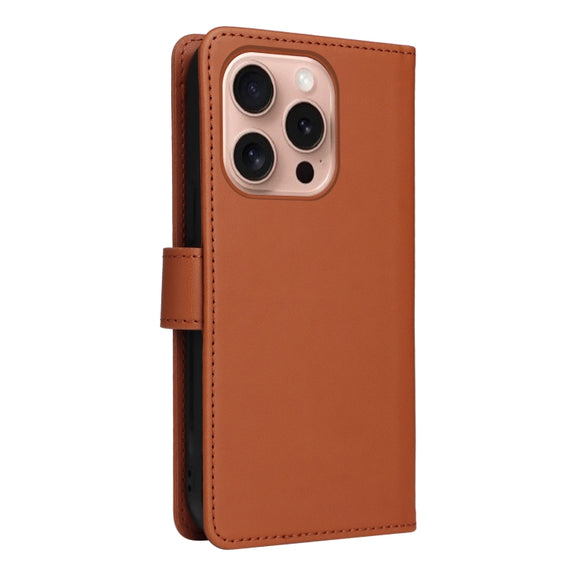For iPhone 16 Pro BETOPNICE BN-005 2 in 1 Detachable Imitate Genuine Leather Phone Case(Brown)