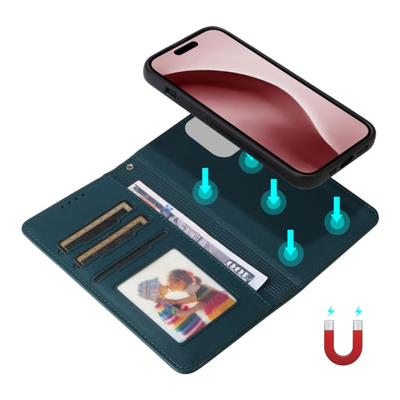 For iPhone 16 Pro BETOPNICE BN-005 2 in 1 Detachable Imitate Genuine Leather Phone Case(Blue)