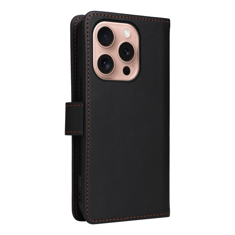 For iPhone 16 Pro Max BETOPNICE BN-005 2 in 1 Detachable Imitate Genuine Leather Phone Case(Black)