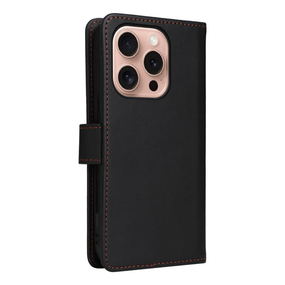 For iPhone 16 Pro Max BETOPNICE BN-005 2 in 1 Detachable Imitate Genuine Leather Phone Case(Black)