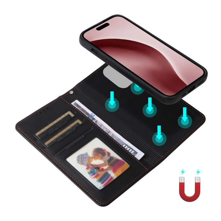 For iPhone 16 Pro Max BETOPNICE BN-005 2 in 1 Detachable Imitate Genuine Leather Phone Case(Black)
