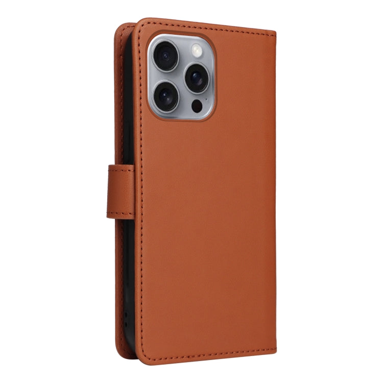 For iPhone 16 Pro Max BETOPNICE BN-005 2 in 1 Detachable Imitate Genuine Leather Phone Case(Brown)