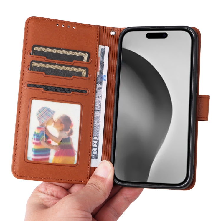 For iPhone 16 Pro Max BETOPNICE BN-005 2 in 1 Detachable Imitate Genuine Leather Phone Case(Brown)