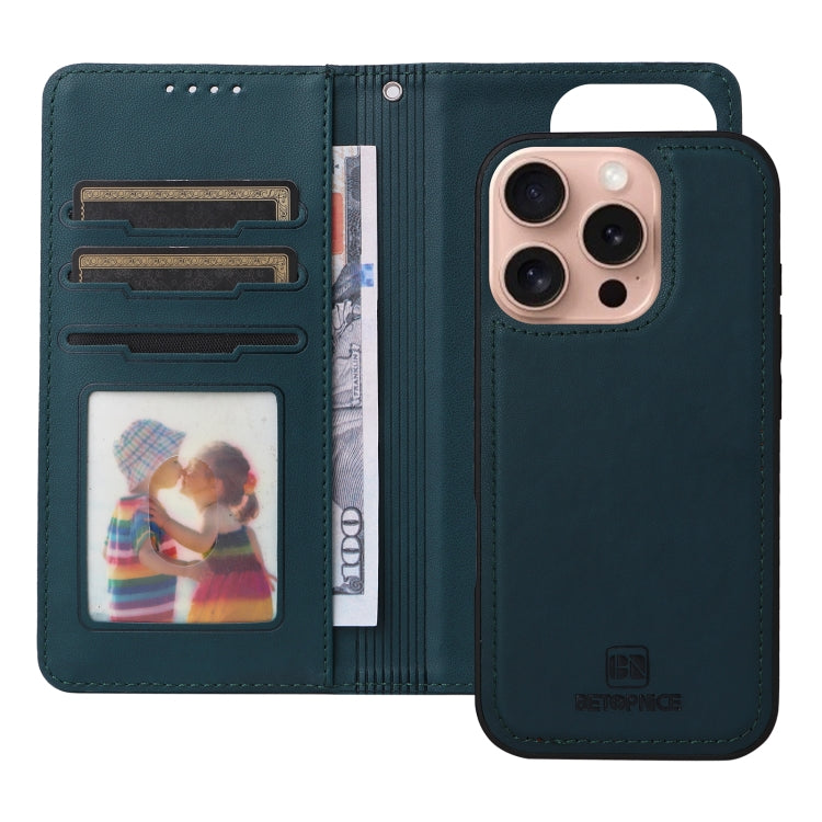 For iPhone 16 Pro Max BETOPNICE BN-005 2 in 1 Detachable Imitate Genuine Leather Phone Case(Blue)