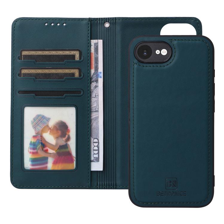 For iPhone 16e BETOPNICE BN-005 2 in 1 Detachable Imitate Genuine Leather Phone Case(Blue)