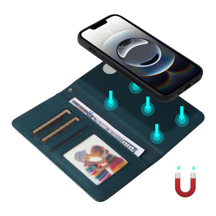 For iPhone 16e BETOPNICE BN-005 2 in 1 Detachable Imitate Genuine Leather Phone Case(Blue)