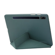 For Samsung Galaxy Tab S9 Deformation Silicone Leather Tablet Case(Dark Green)