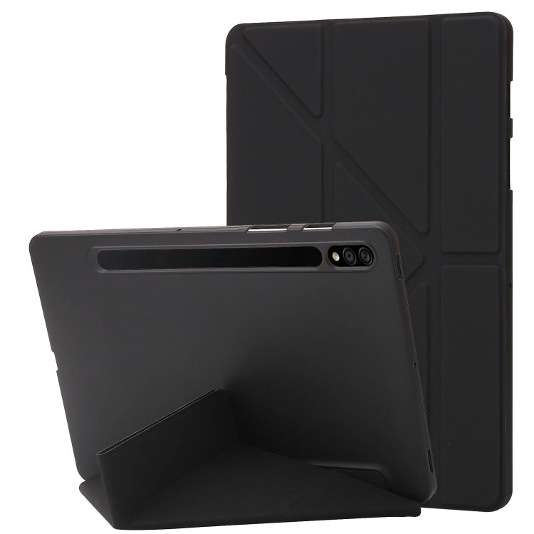 For Samsung Galaxy Tab S9 Deformation Silicone Leather Tablet Case(Black)