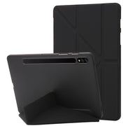 For Samsung Galaxy Tab S9 Deformation Silicone Leather Tablet Case(Black)