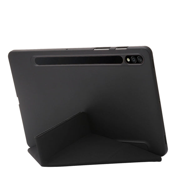 For Samsung Galaxy Tab S9 Deformation Silicone Leather Tablet Case(Black)