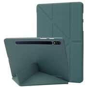 For Samsung Galaxy Tab S10+ / S9+ Deformation Silicone Leather Tablet Case(Dark Green)