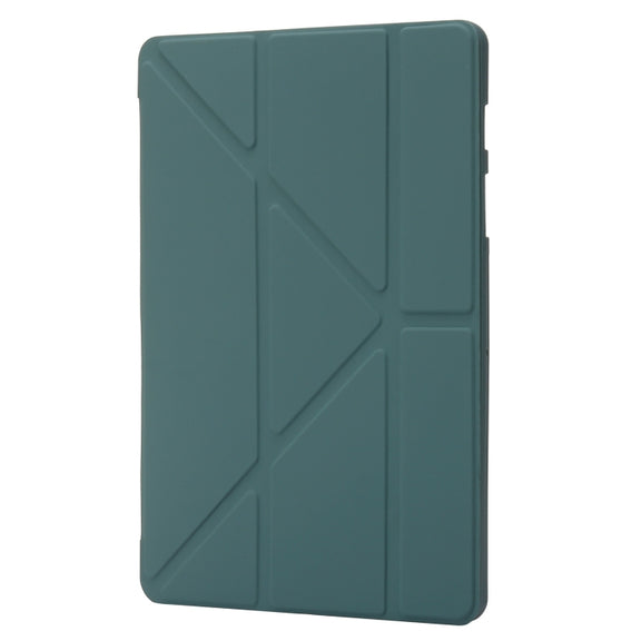 For Samsung Galaxy Tab S10+ / S9+ Deformation Silicone Leather Tablet Case(Dark Green)