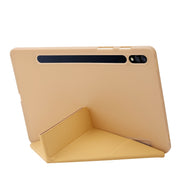 For Samsung Galaxy Tab S10+ / S9+ Deformation Silicone Leather Tablet Case(Gold)