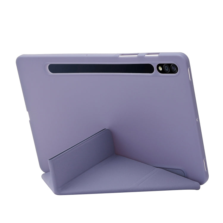 For Samsung Galaxy Tab S10+ / S9+ Deformation Silicone Leather Tablet Case(Lavender)