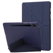 For Samsung Galaxy Tab S10+ / S9+ Deformation Silicone Leather Tablet Case(Dark Blue)
