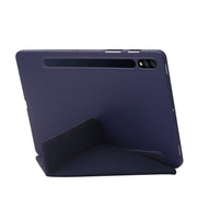 For Samsung Galaxy Tab S10+ / S9+ Deformation Silicone Leather Tablet Case(Dark Blue)