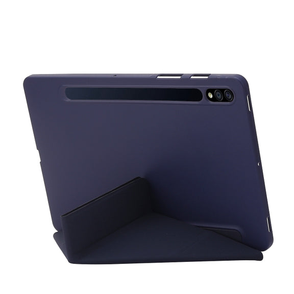 For Samsung Galaxy Tab S10+ / S9+ Deformation Silicone Leather Tablet Case(Dark Blue)