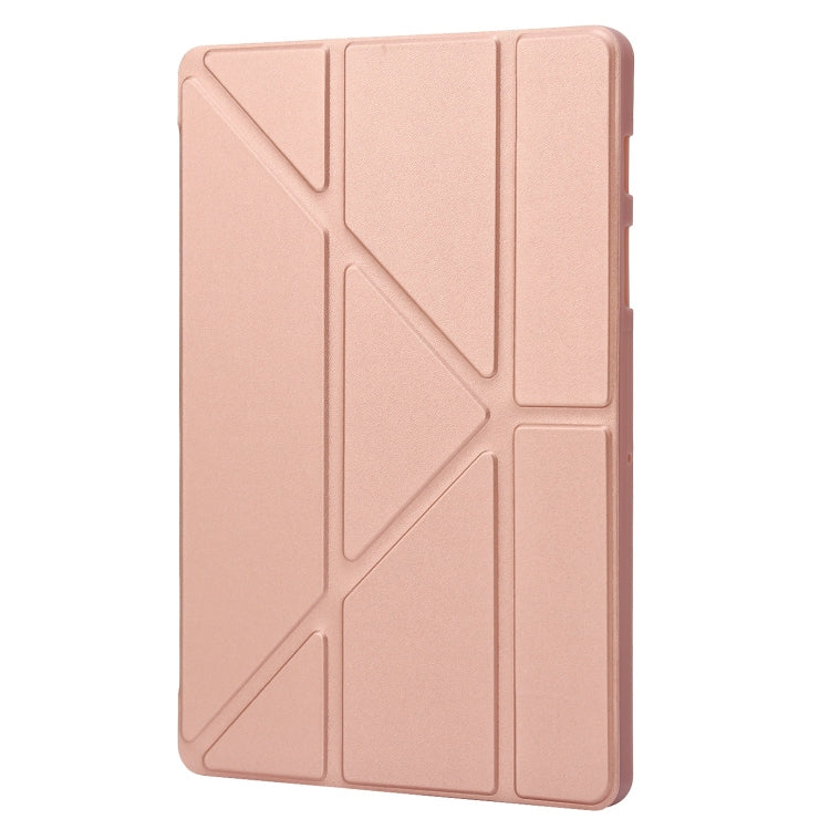 For Samsung Galaxy Tab S10+ / S9+ Deformation Silicone Leather Tablet Case(Rose Gold)