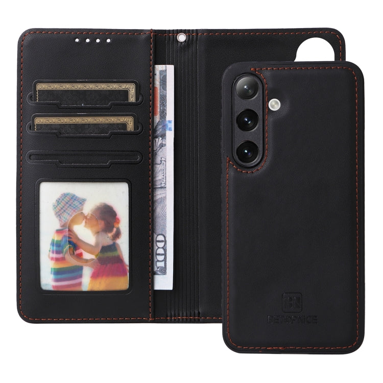 For Samsung Galaxy S24 5G BETOPNICE BN-005 2 in 1 Detachable Imitate Genuine Leather Phone Case(Black)